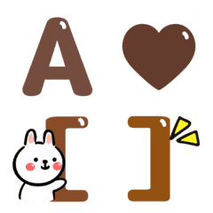 ABC 123 字母 數字 粗體 英文 咖啡色 動態