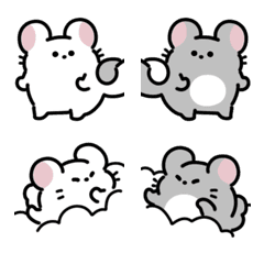 Black and white chinchilla emoji