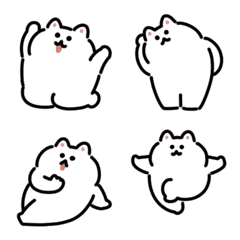 白猫のリアクション 動かない絵文字