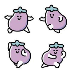 Smiling eggplant dancing emoji