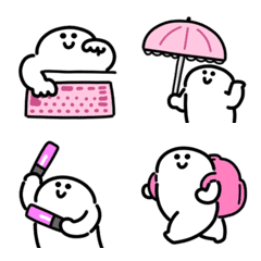 にっこりピンクの動かない絵文字