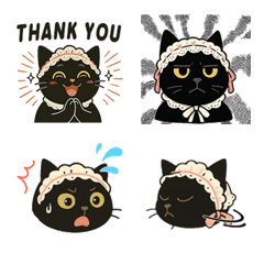 黒猫メイドの絵文字
