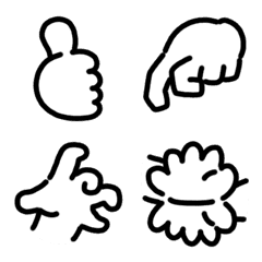 シンプルなハンドサイン 動く絵文字