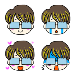 A short-haired person wearing glasses