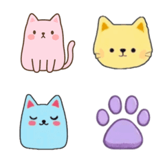 Pastel Cat's Soft and Fluffy Emojis
