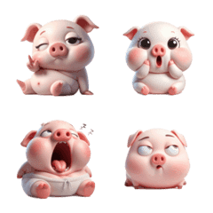 Pink Pig Grumpy Face
