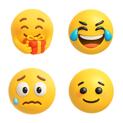 月亮小黃人 3D 心情 萬用小表情 表情貼