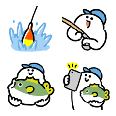 Smiling Black Bass Fishing Anime Emoji