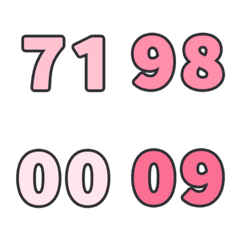 ピンク すうじ 123 日常 70-99 絵文字