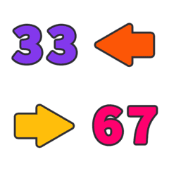 カラフル すうじ 123 万用 32-69 絵文字