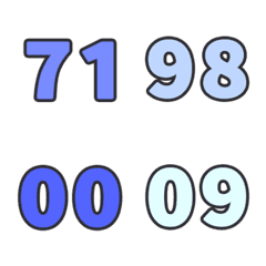 青 すうじ 123 日常 70-99 絵文字