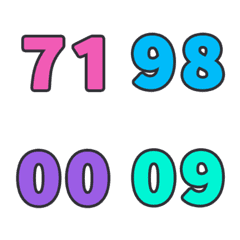 カラフル すうじ 123 日常 70-99 絵文字 2