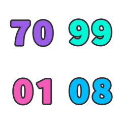 彩色 數字 123 日期 必備 70-99 動態表情貼