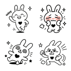 Tofu Bunny: B&W Emoji Set