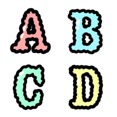 かわいい波型の英語の数字と文字