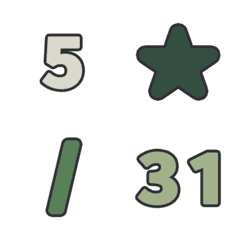 芬多精 數字 123 日期 1-31 萬用 表情貼