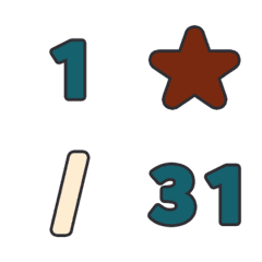橙日 數字 123 日期 1-31 萬用 表情貼