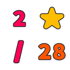 風信子 數字 123 日期 1-31 萬用 表情貼