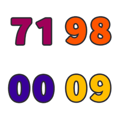 ヒヤシンス すうじ 123 日常 70-99 絵文字