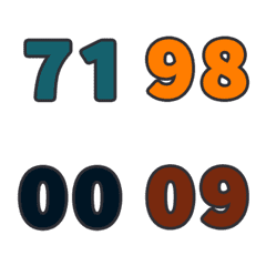 橙日 數字 123 日期 必備 70-99 表情貼