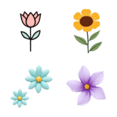Pastel Colors Flower Emojis