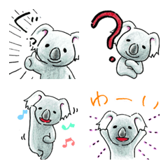 Soft colored pencil koala emoji