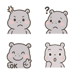 可愛河馬日常表情包