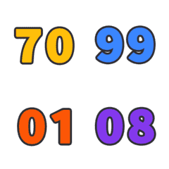 繽紛 數字 123 日期 必備 70-99 動態表情貼