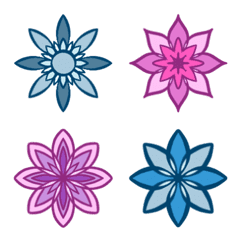 幾何学模様絵文字　花モチーフカラフル