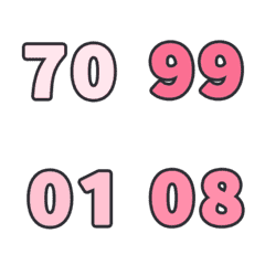 粉嫩 數字 123 日期 必備 70-99 動態表情貼