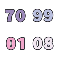 柔和 數字 123 日期 必備 70-99 動態表情貼