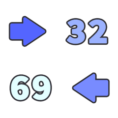 藍 數字 123 日期 萬用 32-69 動態表情貼