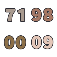 棕 數字 123 日期 必備 70-99 表情貼
