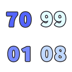 藍 數字 123 日期 必備 70-99 動態表情貼