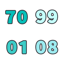 綠 數字 123 日期 必備 70-99 動態表情貼