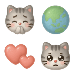 Cute Puffy Cat & Icons