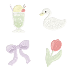 パステルカラーのやわらかい絵文字。