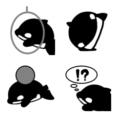 ▶︎動く★モノトーンシャチ絵文字
