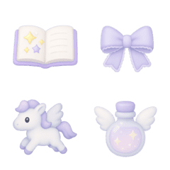 夢幻絨毛♡可愛表情符號【紫色】