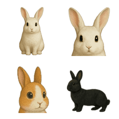 Moving! Realistic rabbit emoji