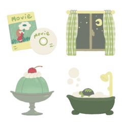 おうちで過ごしたい絵文字。(グリーン)