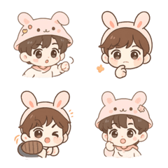 かわいい絵文字：男の子 rabbit boy