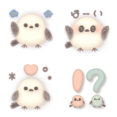 move*Marshmallow Long-tailed Tit Emoji*
