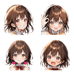 Fluffy Cute  Girl Emojis