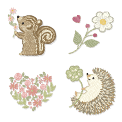 Cutely usable  Embroidery style emoji