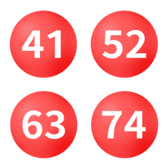紅 圓圈數字 41-80 表情貼