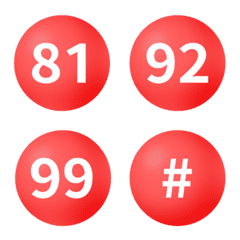 紅 圓圈數字 81-100 表情貼