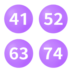 紫 圓圈數字 41-80 表情貼