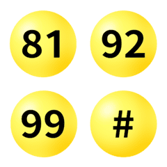 黃 圓圈數字 81-100 表情貼