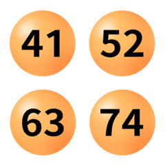 橘黃 圓圈數字 41-80 表情貼